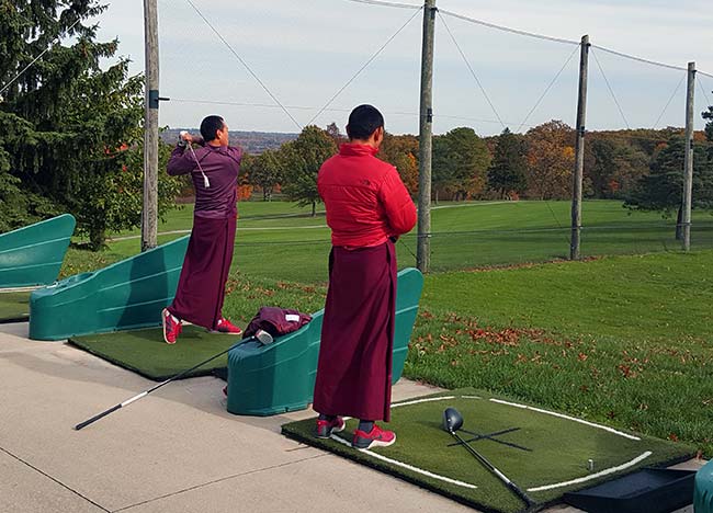 Jain golfers at the range