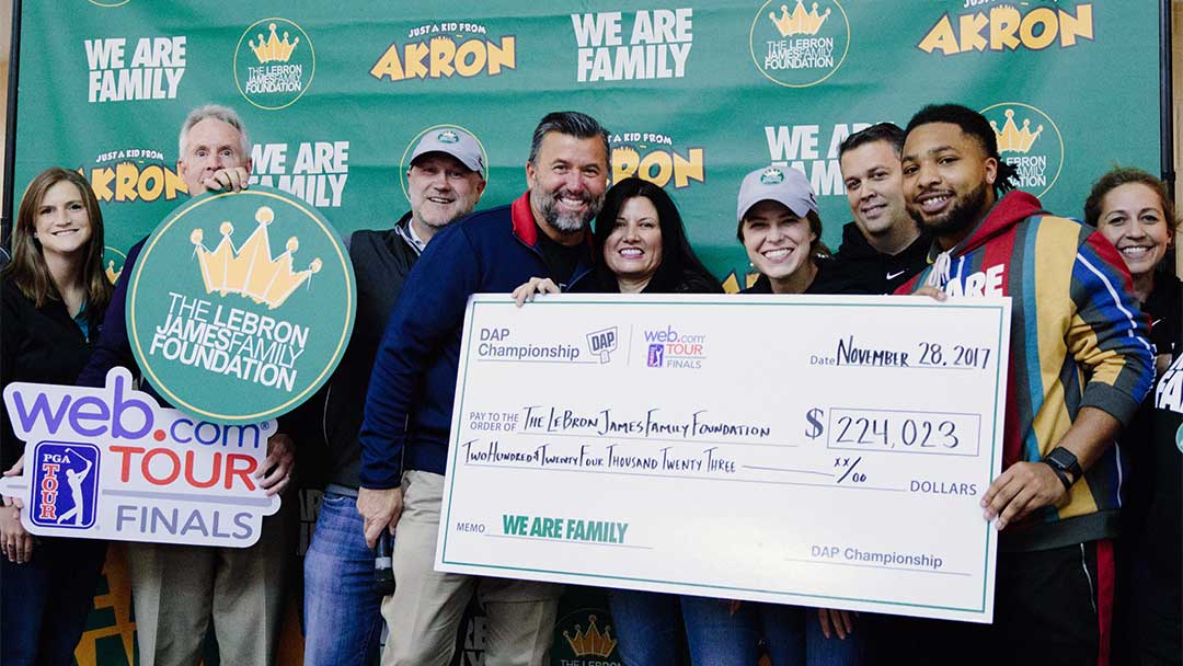 2017 DAP Championship check presentation LeBron James Family Foundation