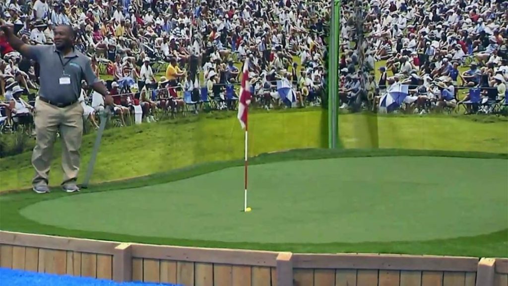 The result of Evan Wolfe's shot at the Myrtle Beach World Amateur hole-in-one contest.