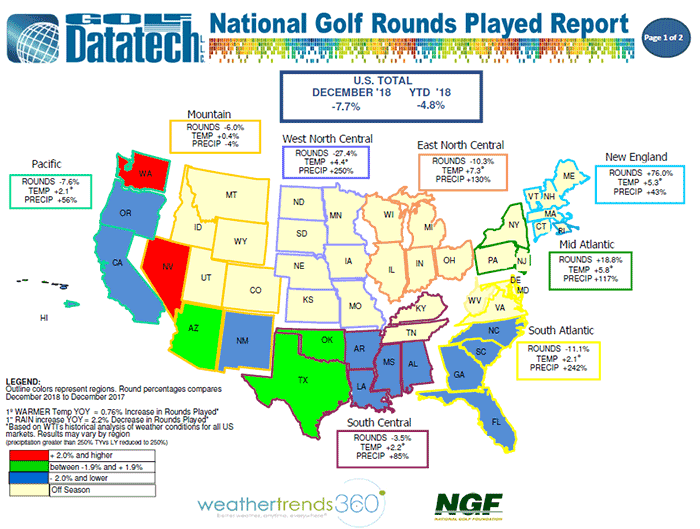 Dec 2018 Golf Datatech report USA map