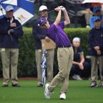 Nolan Haynes hits a tee shot in the 2019 DCP Finals