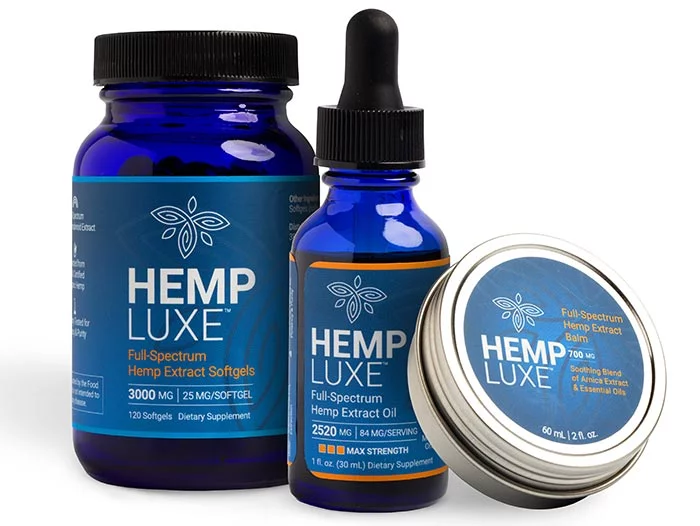 Hemp Luxe Softgels, Oil and Balm