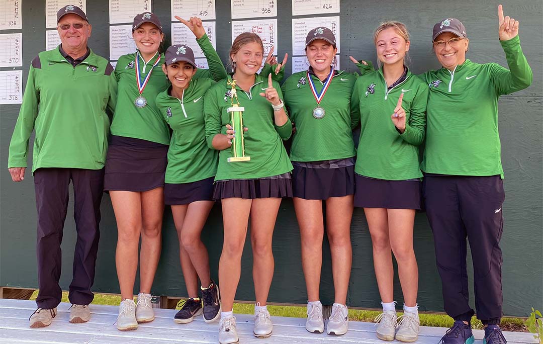 2021 Highland Girls Golf Team, winners of the Medina Invitational