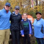 Greater Akron Board Member, Rosemary Hickin (right), played with First Tee participant Ayreana Rippey. Maddy Addessi played with her dad, Matt Addessi.