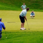 Mike Simpson putts at Boulder Creek, 2024 NOHIO.GOLF 2P Scramble