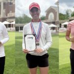 Anna Huang of Canada, Kary Hollenbaugh of New Albany, Elina Sinz of Katy, TX