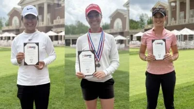 Anna Huang of Canada, Kary Hollenbaugh of New Albany, Elina Sinz of Katy, TX