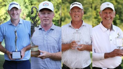 Josh Elliott (Mid-Am), John Fryman (Senior); Michael Greenwood (65-74) Skip Snow (75+)
